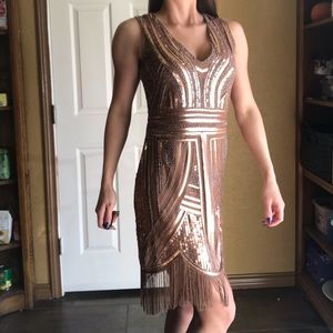 Bronze 1920s Flapper Dress
